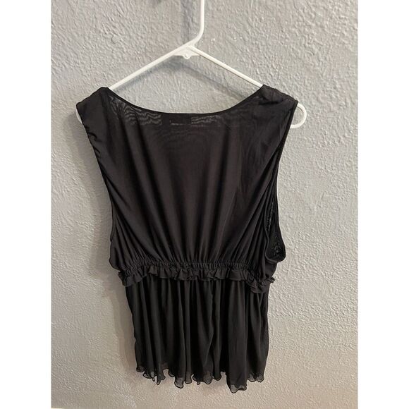 Torrid‎ Women Top 4 Black Blouse  V Neck Elastic Waisr Sleeveless - Picture 6 of 8